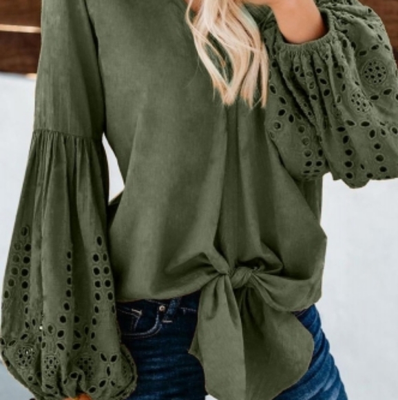 Tops - Balloon Sleeve Tie Top